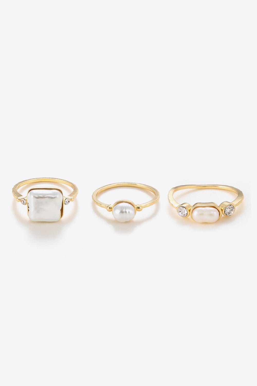 3-Piece 18K Gold-Plated Pearl Ring SetRingBeach Rose Co.