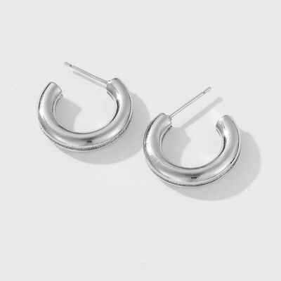 925 Sterling Silver C-Hoop EarringsEarringsBeach Rose Co.