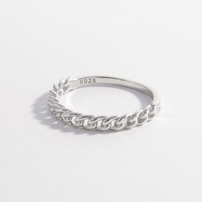 925 Sterling Silver Curb Chain RingRingBeach Rose Co.