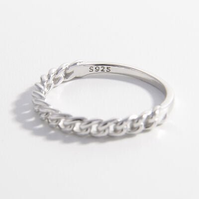 925 Sterling Silver Curb Chain RingRingBeach Rose Co.