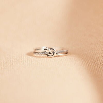 925 Sterling Silver Double-Layered Knot RingRingBeach Rose Co.