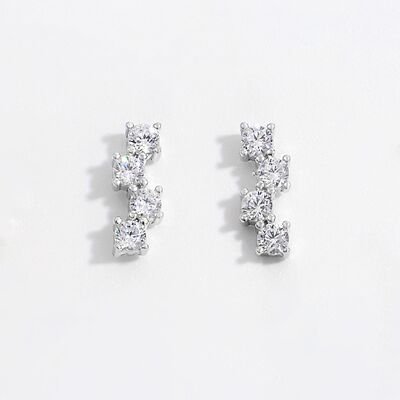 925 Sterling Silver Inlaid Zircon Post EarringsEarringsBeach Rose Co.