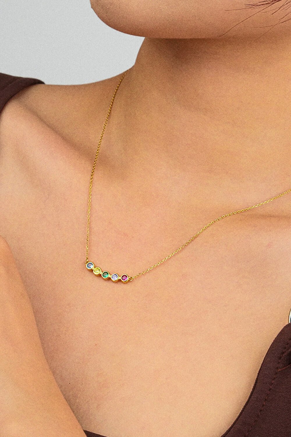 Gold-Plated Rainbow Cubic Zirconia NecklaceNecklaceBeach Rose Co.