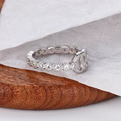 Adjoined Circles Sterling Silver Zircon RingRingBeach Rose Co.