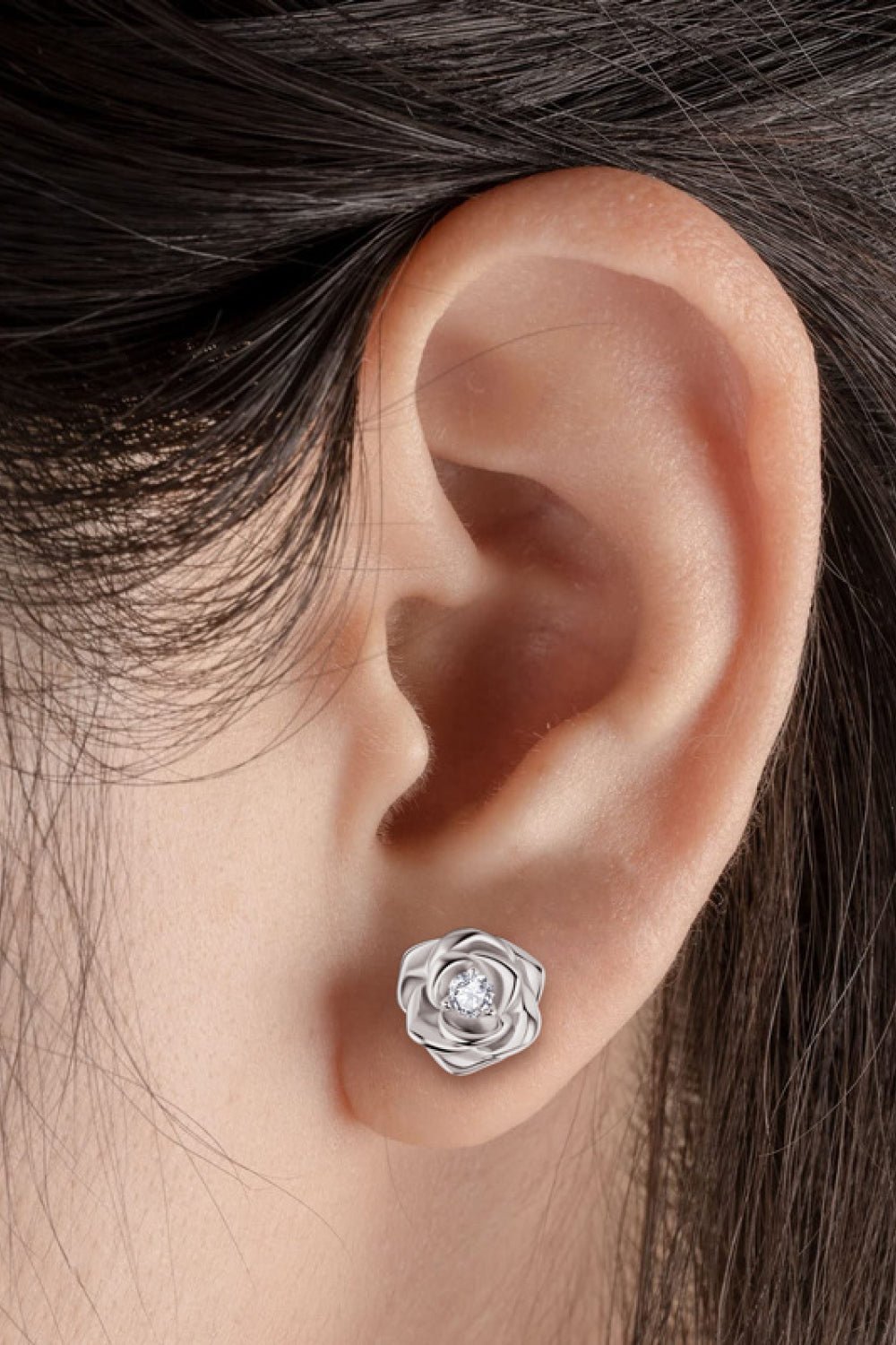 Moissanite Flower Rose EarringsEarringsAdored