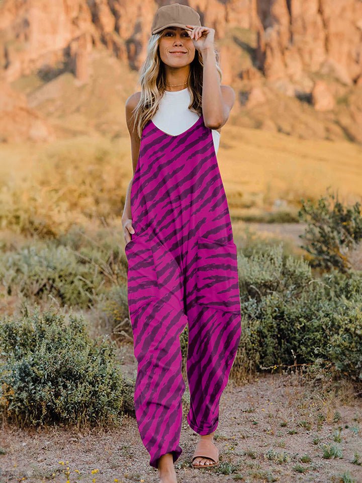 Animal Print V-Neck Sleeveless JumpsuitJumpsuitDouble Take