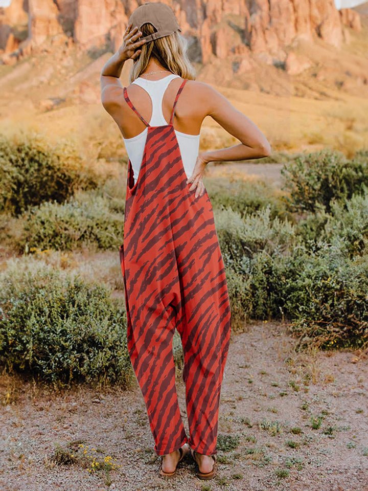 Animal Print V-Neck Sleeveless JumpsuitJumpsuitDouble Take