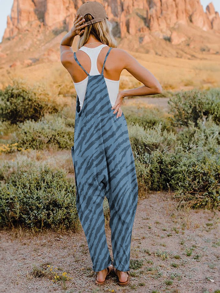 Animal Print V-Neck Sleeveless JumpsuitJumpsuitDouble Take