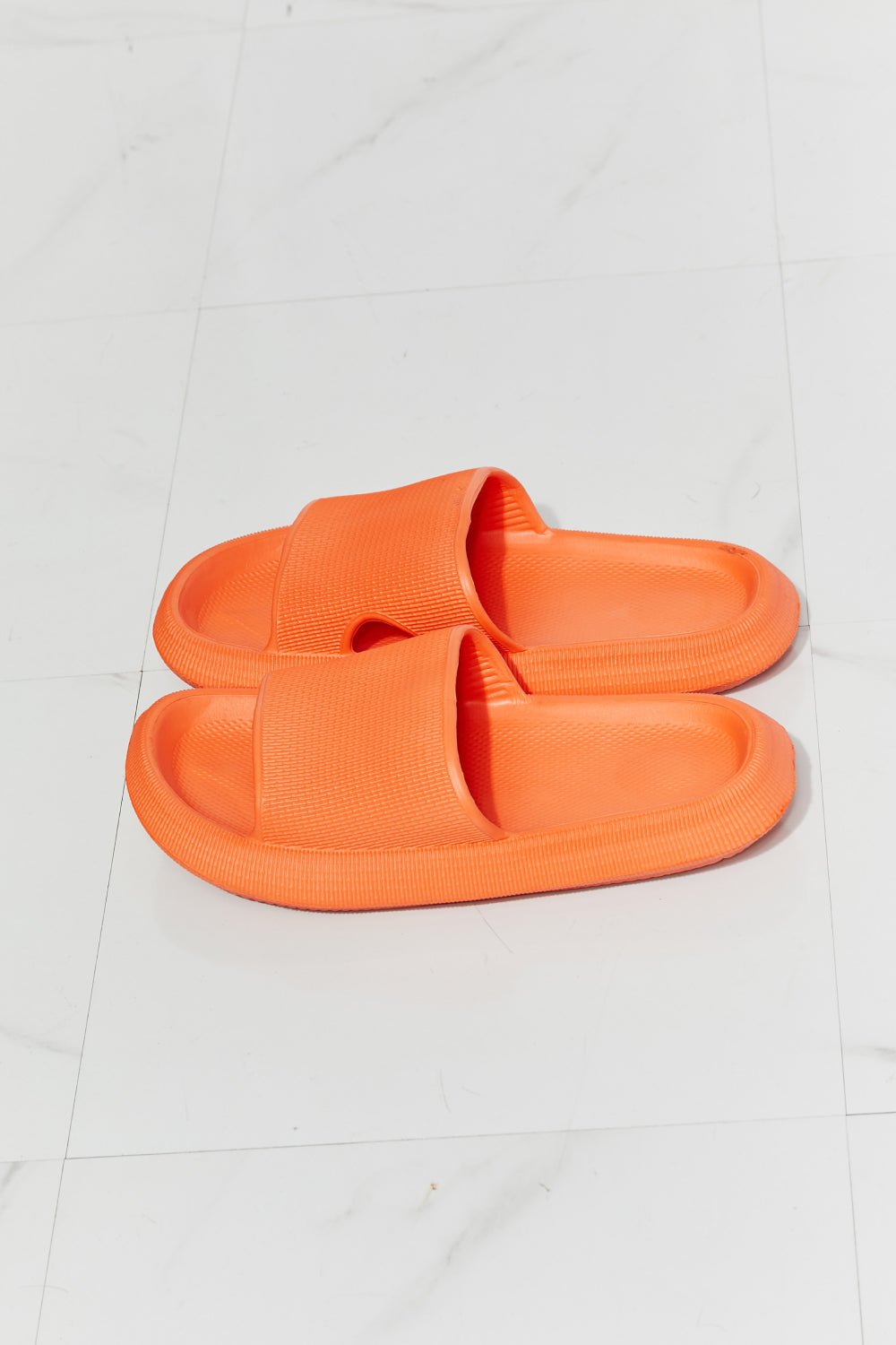 Open Toe Rubber Slide Sandals in OrangeSlidesMelody