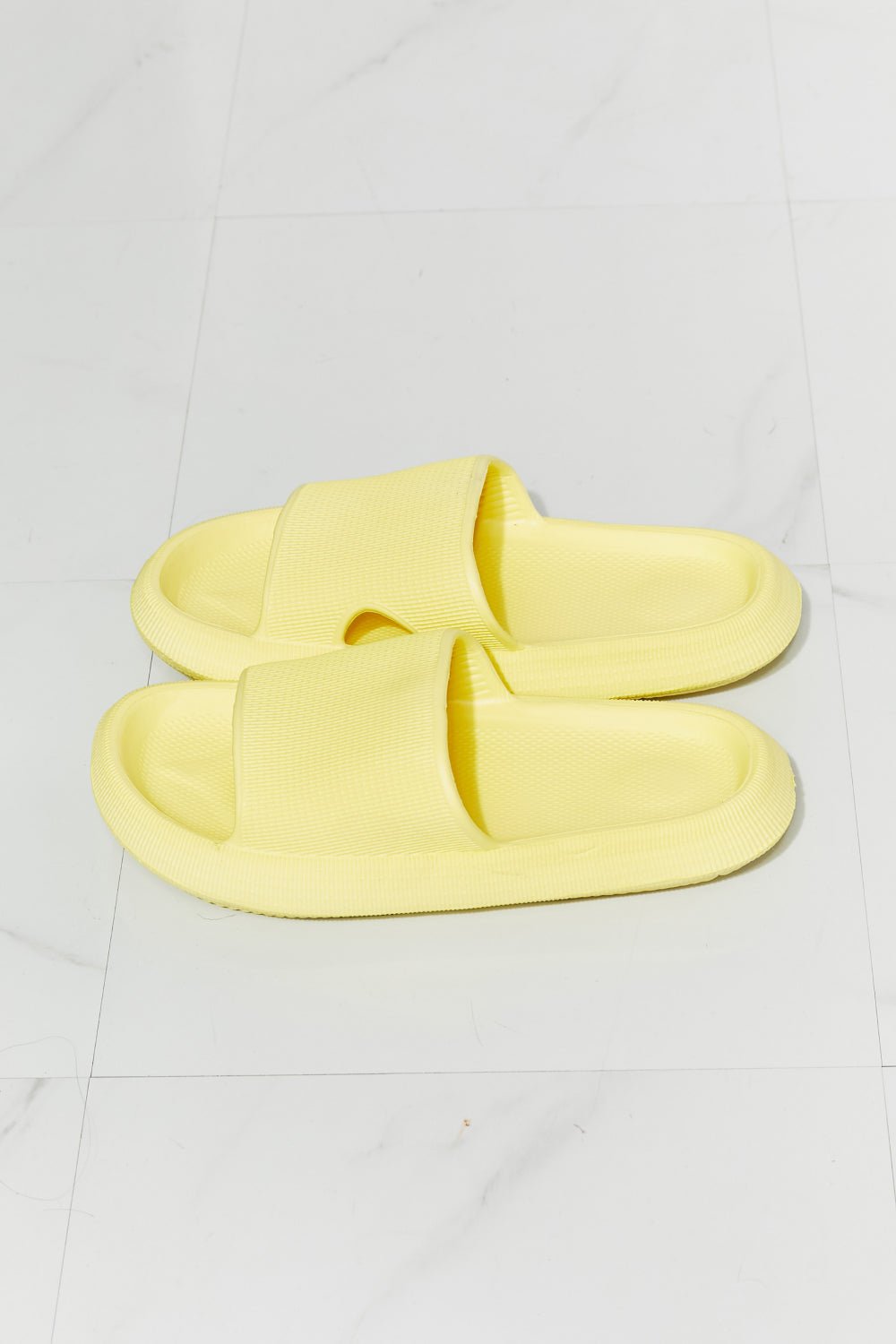 Open Toe Rubber Slide Sandals in Canary YellowSlidesMelody