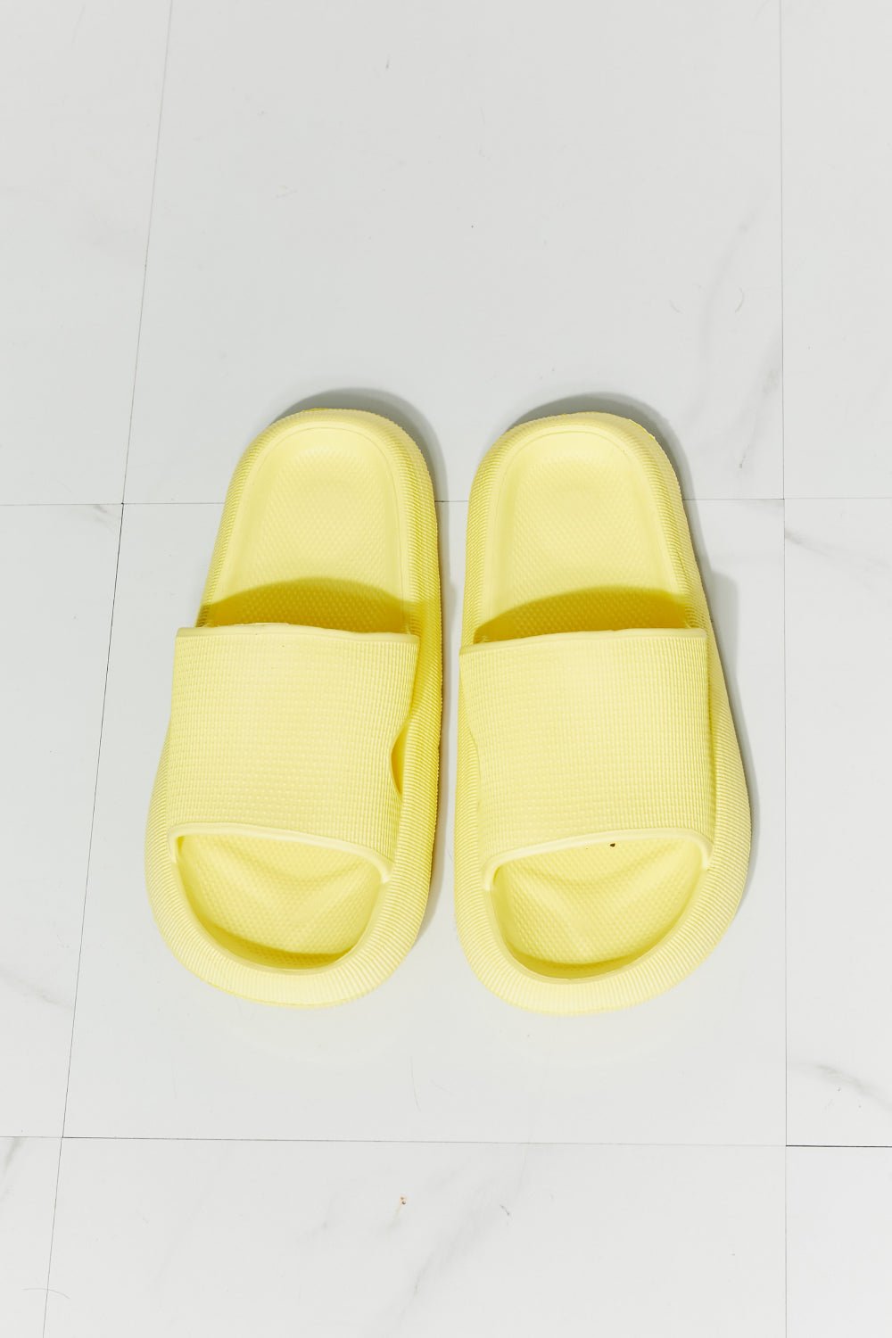 Open Toe Rubber Slide Sandals in Canary YellowSlidesMelody