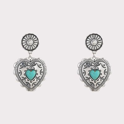 Artificial Turquoise Heart Dangle EarringsEarringsBeach Rose Co.