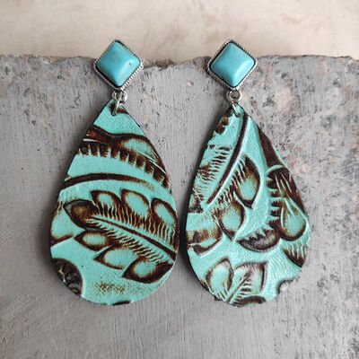 Artificial Turquoise Teardrop EarringsEarringsBeach Rose Co.