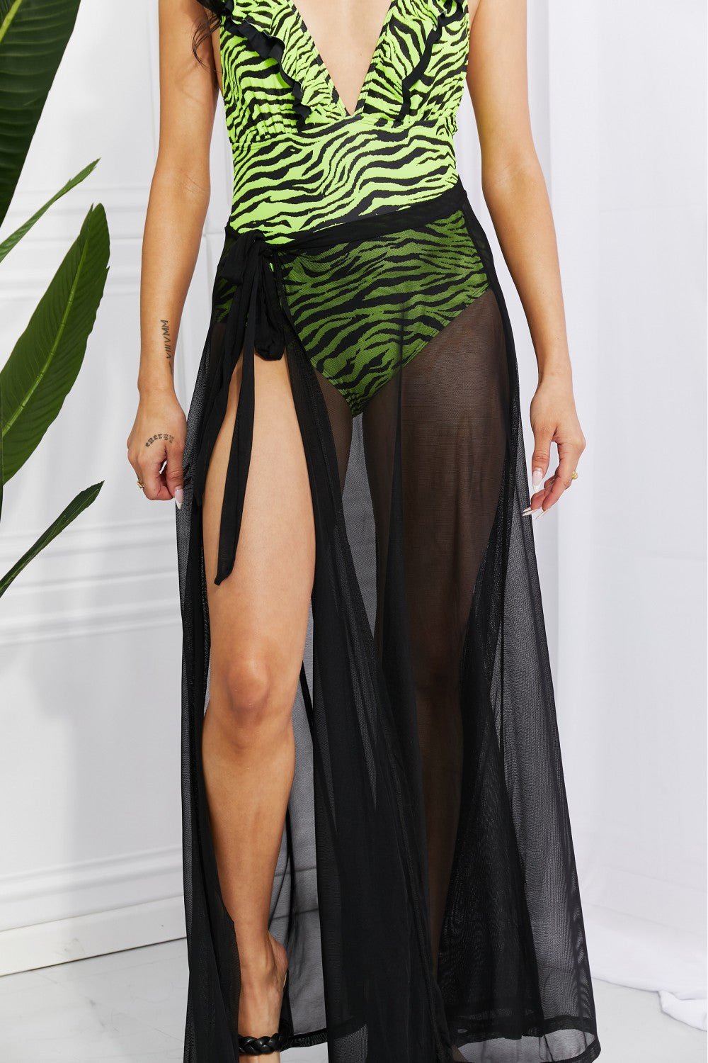 Mesh Wrap Maxi Cover-Up Skirt in BlackCover-UpMarina West Swim