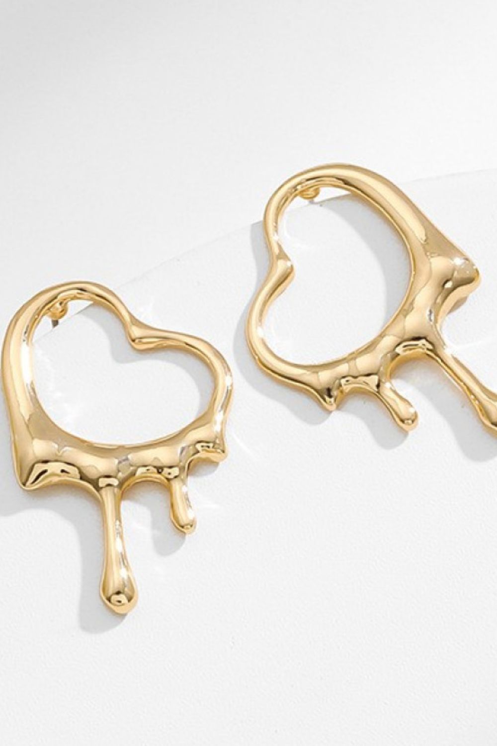 Bleeding Heart Brass Earrings in GoldEarringsBeach Rose Co.
