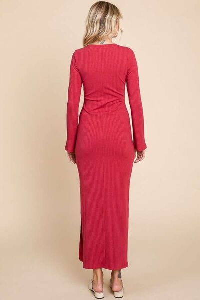 Bodycon Bell Sleeve Maxi Dress in Very BerryMaxi DressCulture Code