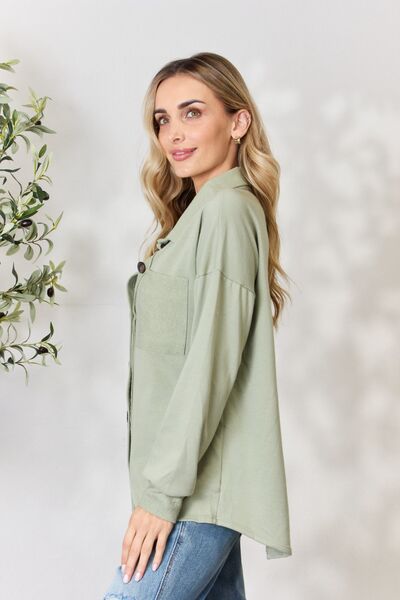 Button Down Long Sleeve Shirt in SageShirtHeimish