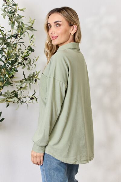 Button Down Long Sleeve Shirt in SageShirtHeimish