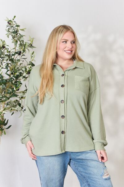 Button Down Long Sleeve Shirt in SageShirtHeimish