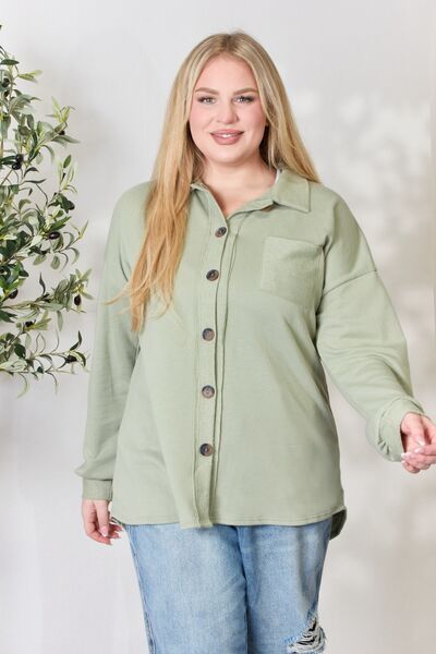 Button Down Long Sleeve Shirt in SageShirtHeimish