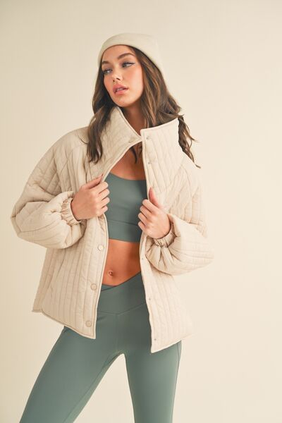 Classic Silhouette Quilted Snap Down Jacket in CreamJacketKimberly C