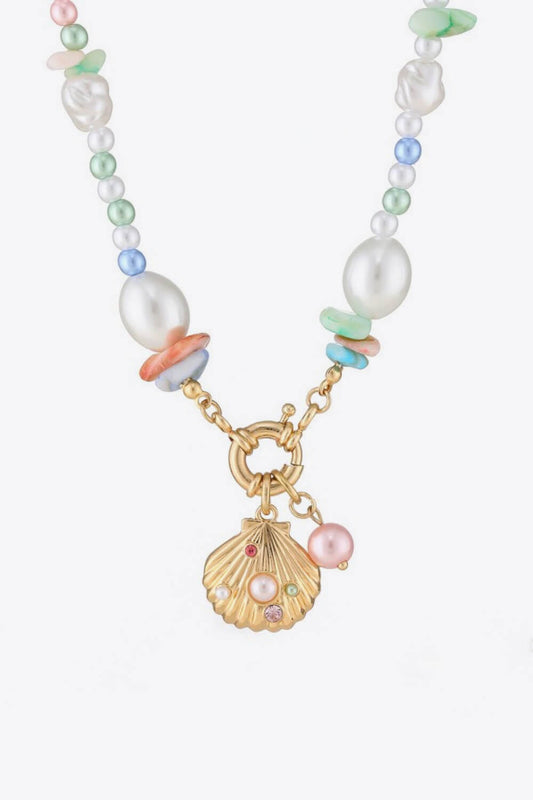 Colorful Synthetic Pearl Shell Pendant NecklaceNecklaceBeach Rose Co.