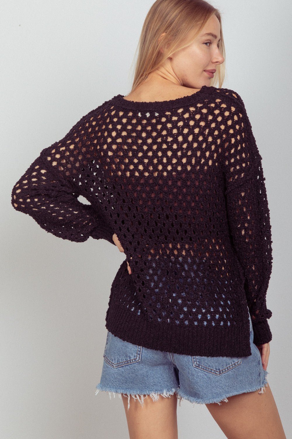 Crochet Knit Cover Up Tunic in BlackCover-UpVery J