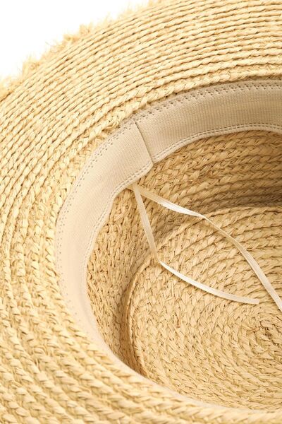 Cutout Band Woven Straw Hat in KhakiSunhatFame