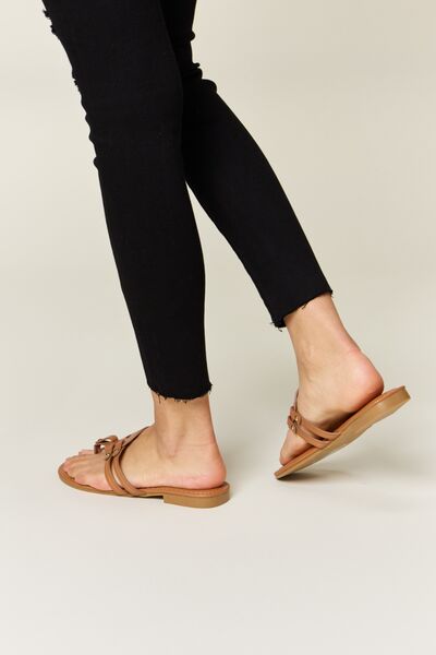 Cutout Vegan Leather Open Toe Sandals in TanSandalsForever Link