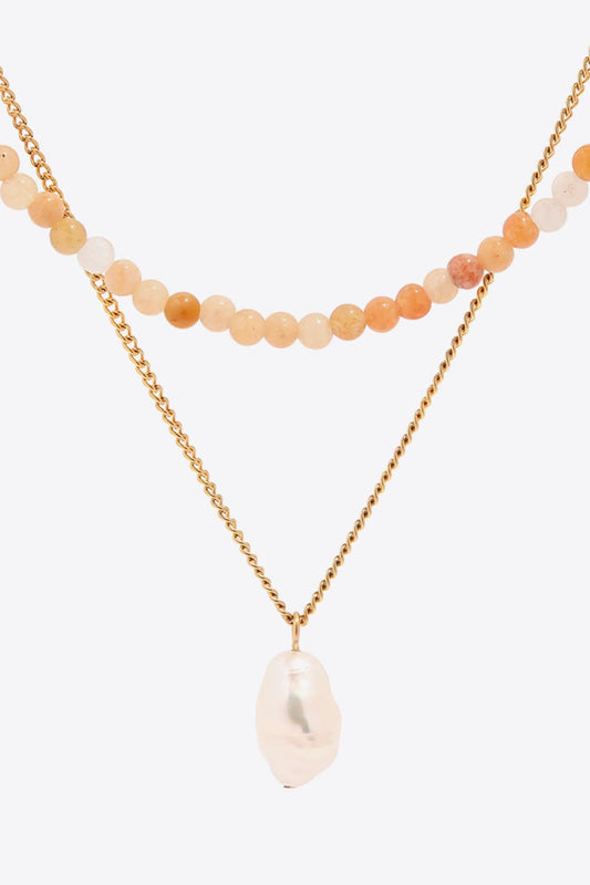 Double-Layered Freshwater Pearl Pendant NecklaceNecklaceBeach Rose Co.