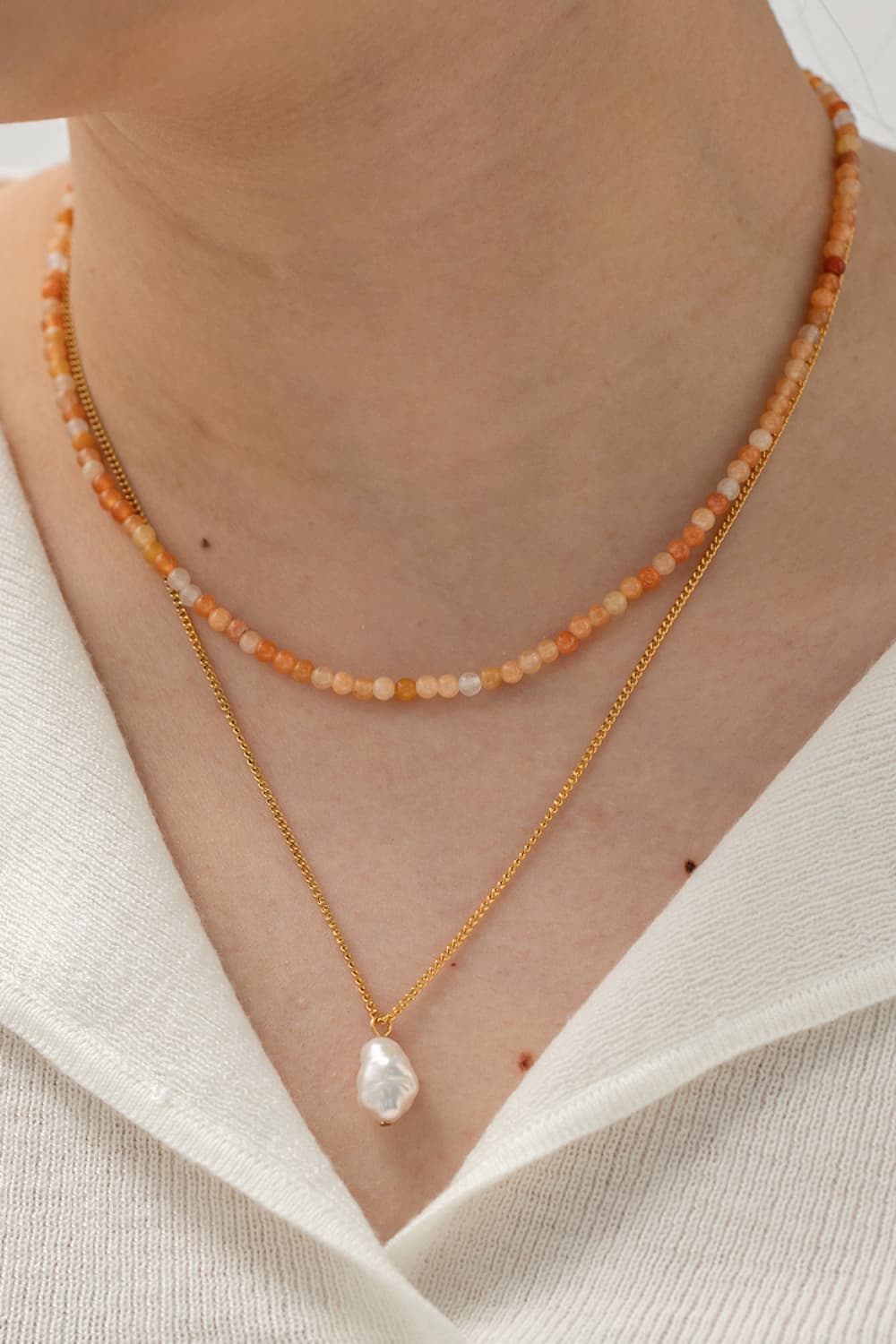Double-Layered Freshwater Pearl Pendant NecklaceNecklaceBeach Rose Co.