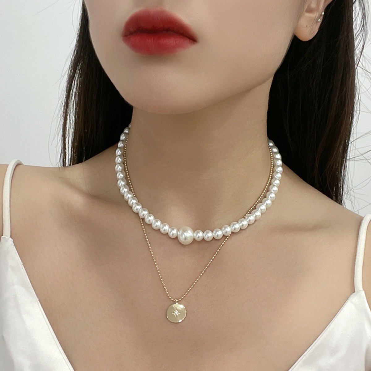 Double-Layered Synthetic Pearl NecklaceNecklaceBeach Rose Co.