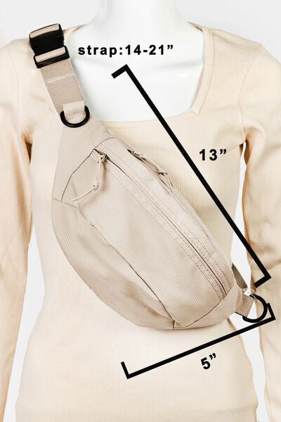 Double Pocket Adjustable Strap Sling BagSling BagFame