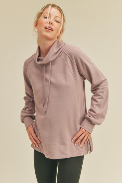 Drawstring Side Zip Sweatshirt in LavenderSweatshirtKimberly C