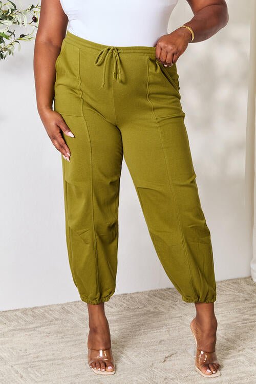 Drawstring Sweatpants with Pockets in MossSweatpantsCulture Code