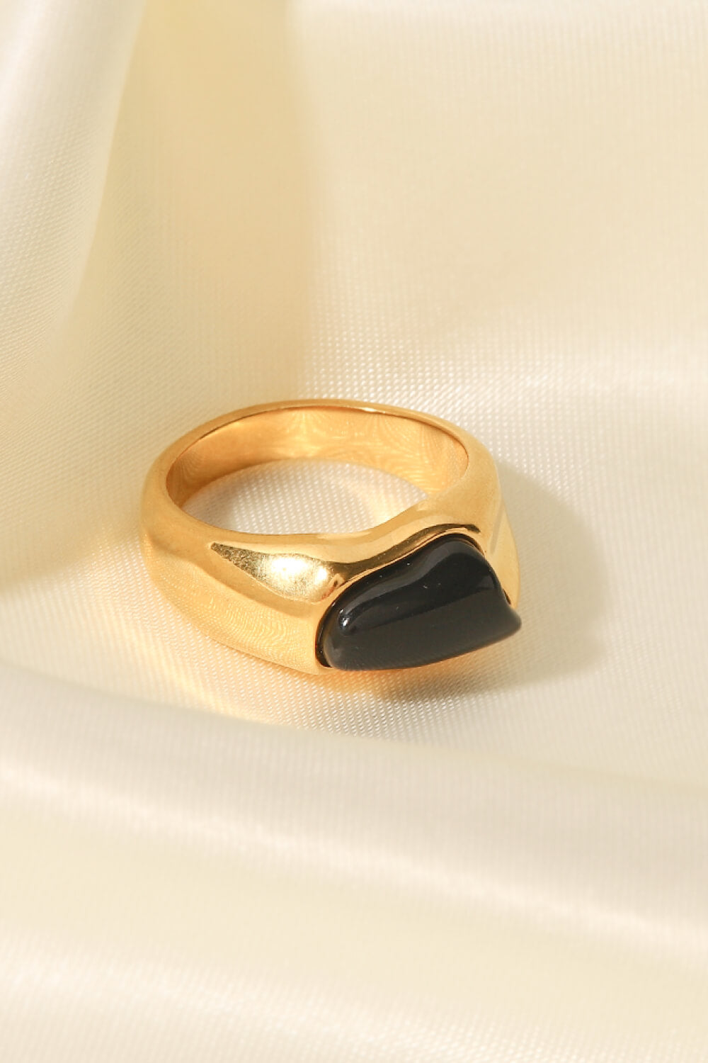 Inlaid Natural Stone Stainless Steel RingRingBeach Rose Co.