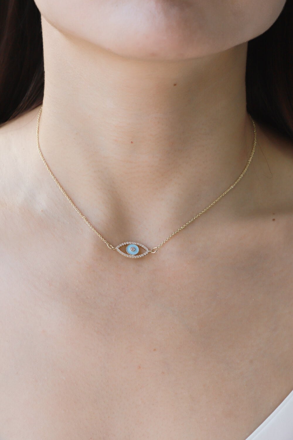 Evil Eye Pendant Gold Plated Chain NecklaceNecklaceBeach Rose Co.