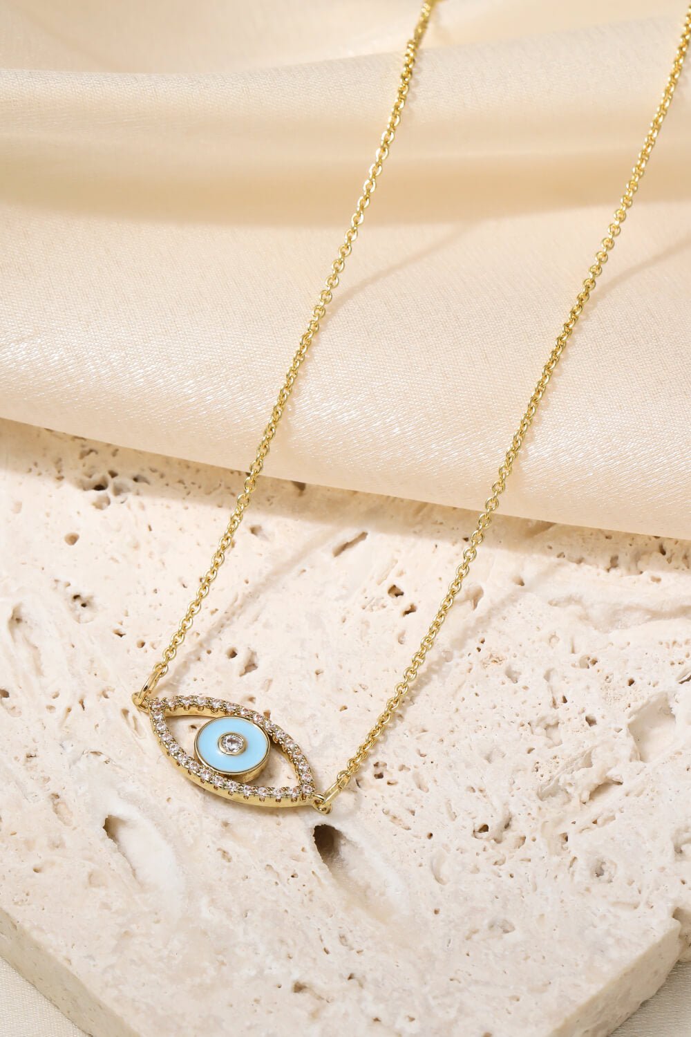Evil Eye Pendant Gold Plated Chain NecklaceNecklaceBeach Rose Co.