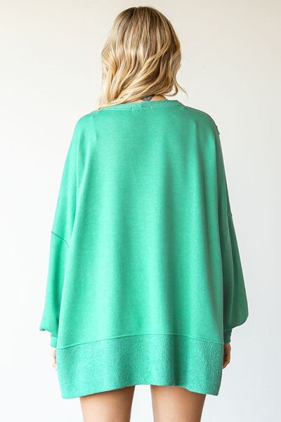 Exposed Seam Dropped Shoulder Blouse in MintBlouseFirst Love