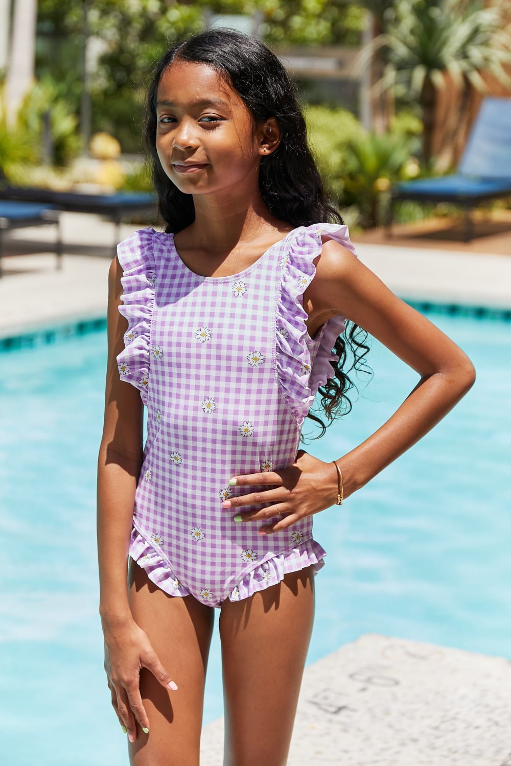 Ruffled Girl's One-Piece Swimsuit in Carnation PinkGirl's SwimsuitMarina West Swim