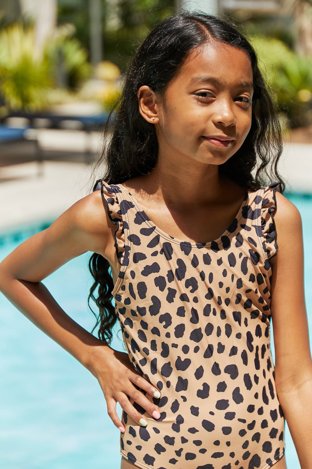 Ruffled Girl's One-Piece Swimsuit in LeopardGirl's SwimsuitMarina West Swim