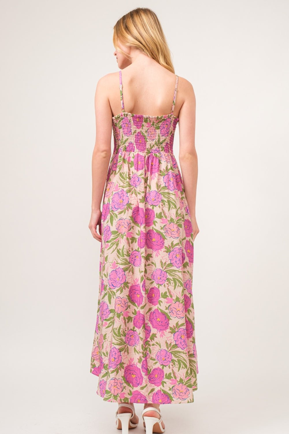 Floral High-Low Hem Midi Cami Dress in PinkMidi DressAnd the Why