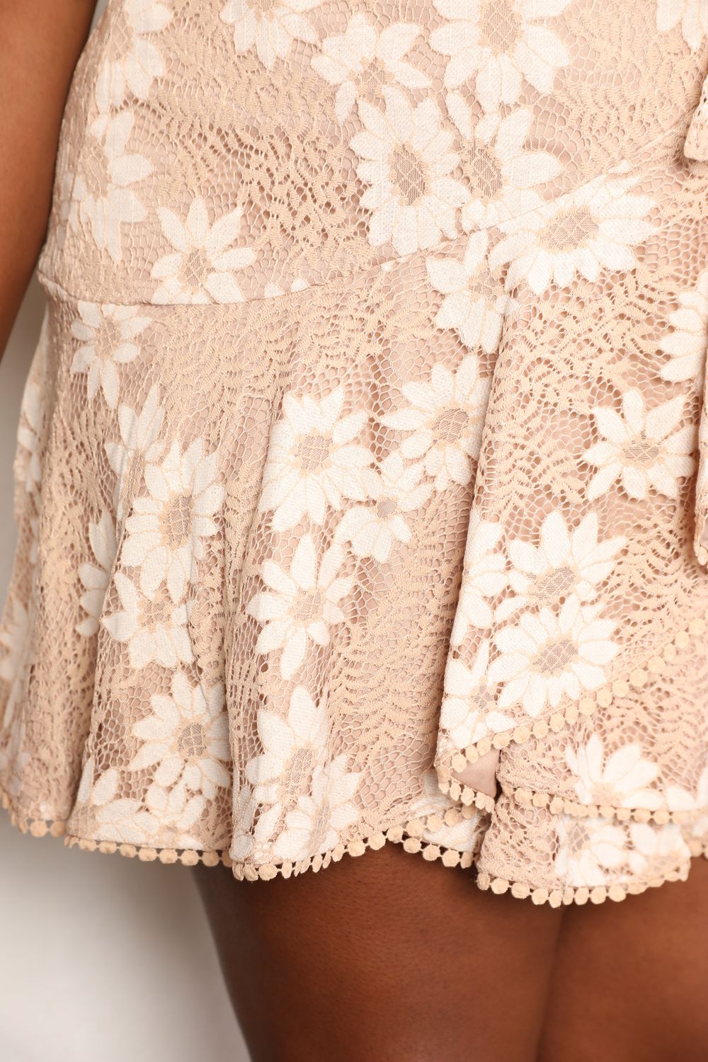 Floral Lace Detail Wrap Flutter Sleeve Mini DressMini DressDouble Take