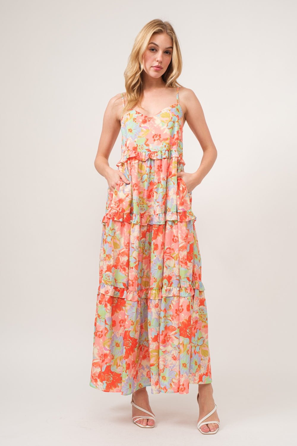 Floral Ruffled Tiered Maxi Cami DressMaxi DressAnd the Why