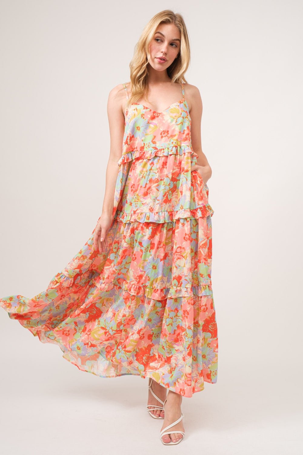 Floral Ruffled Tiered Maxi Cami DressMaxi DressAnd the Why