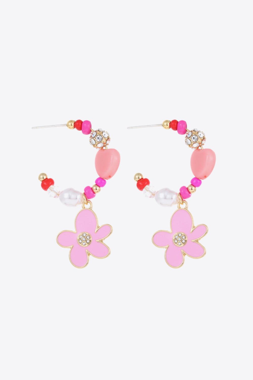 Flower C-Hoop Drop EarringsEarringsBeach Rose Co.