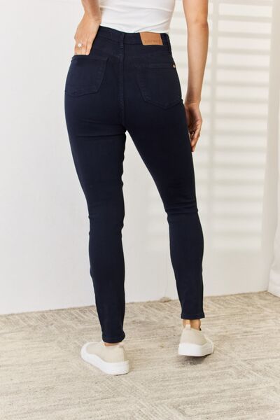 Garment Dyed Tummy Control Skinny Jeans in NavyJeansJudy Blue