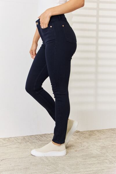 Garment Dyed Tummy Control Skinny Jeans in NavyJeansJudy Blue