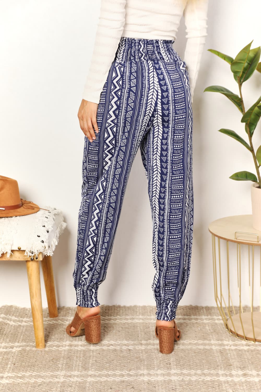 Geometric Print Tassel High-Rise PantsPantsDouble Take