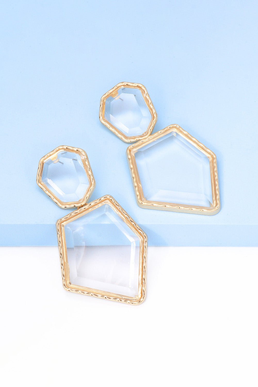 Geometric Shape Brass Frame Resin Dangle EarringsEarringsBeach Rose Co.